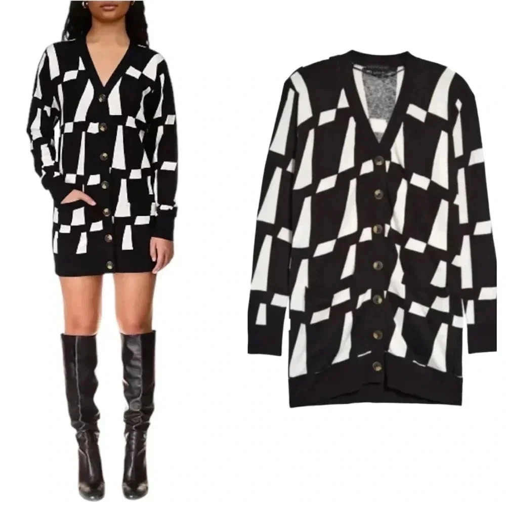 SANCTUARY | Women's The Mini Cardigan Printed Button-Front Mini Dress Size M